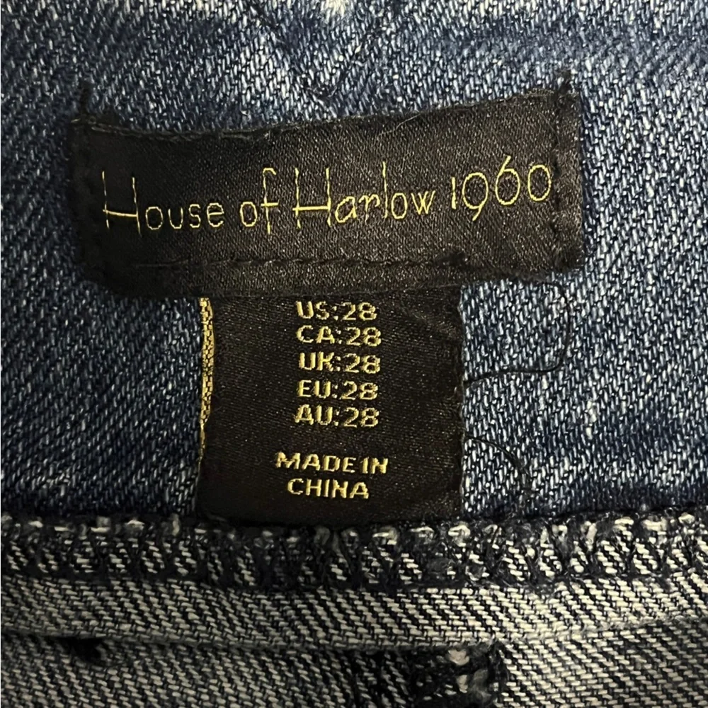 House of Harlow 1960 x REVOLVE Blue High Waist Wide Leg Cropped Jeans 28